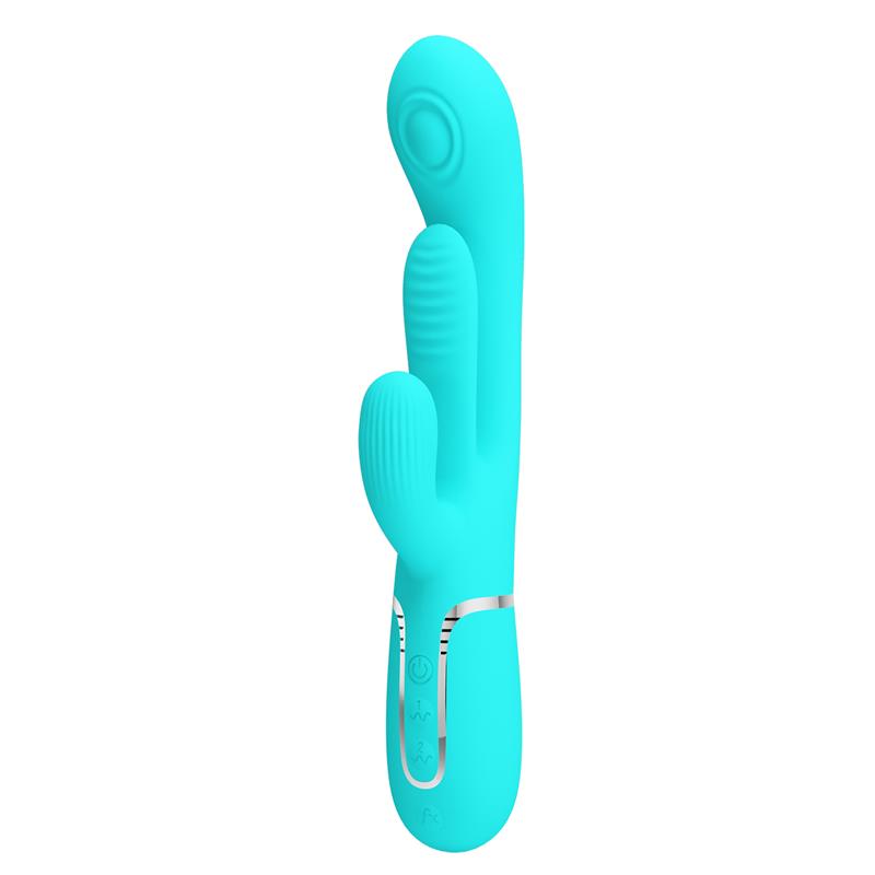 Shania Vibrador con Lengua y Thumping Turquesa - Imagen 2