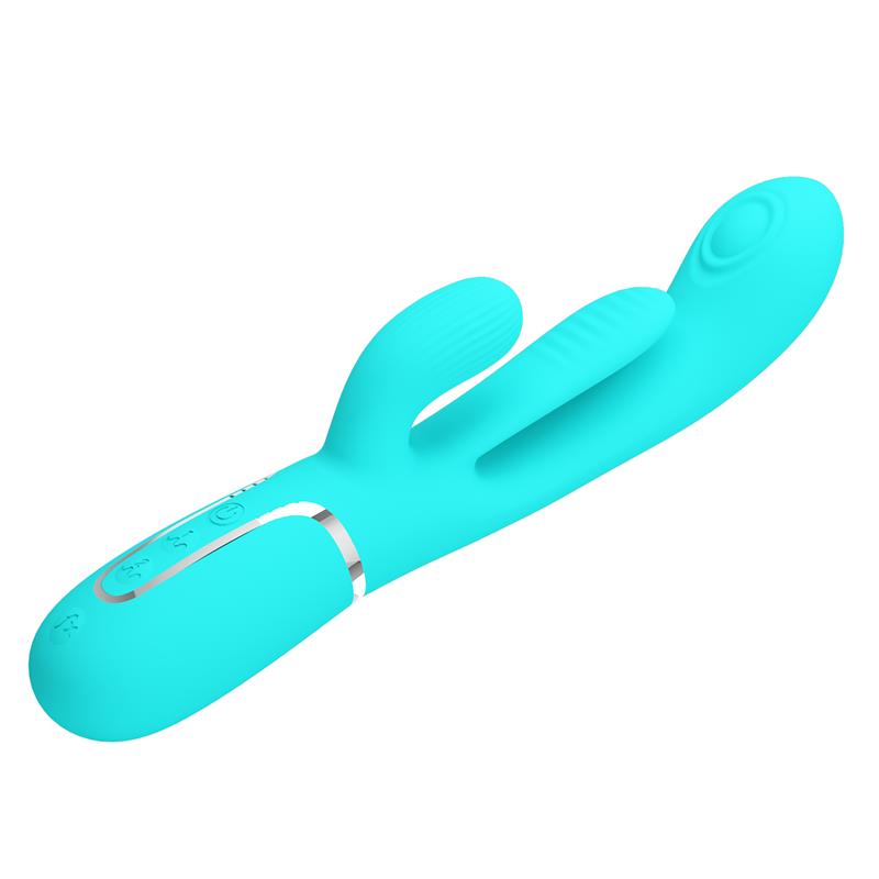 Shania Vibrador con Lengua y Thumping Turquesa - Imagen 4