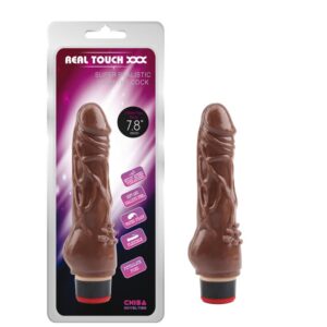 Vibrador T-Skin 7.8" Marron