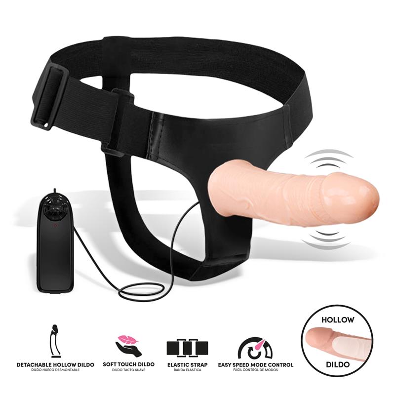 Wobox Arnés con Dildo Hueco Desmontable, Vibración y Control Remoto - Imagen 2