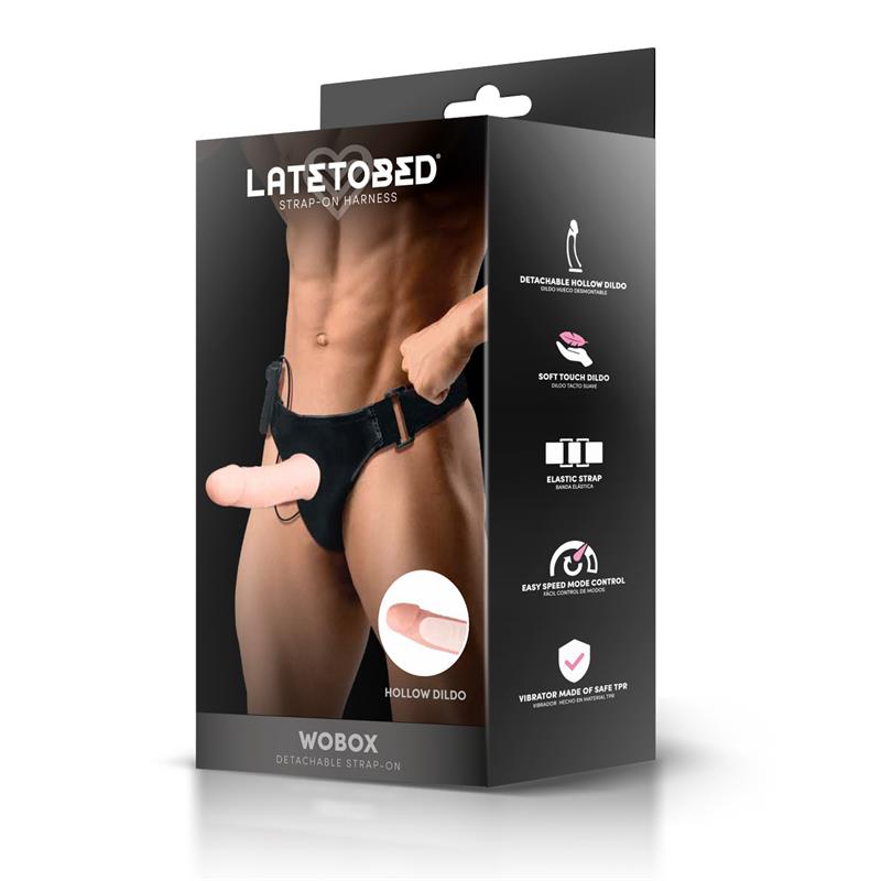 Wobox Arnés con Dildo Hueco Desmontable, Vibración y Control Remoto - Imagen 5