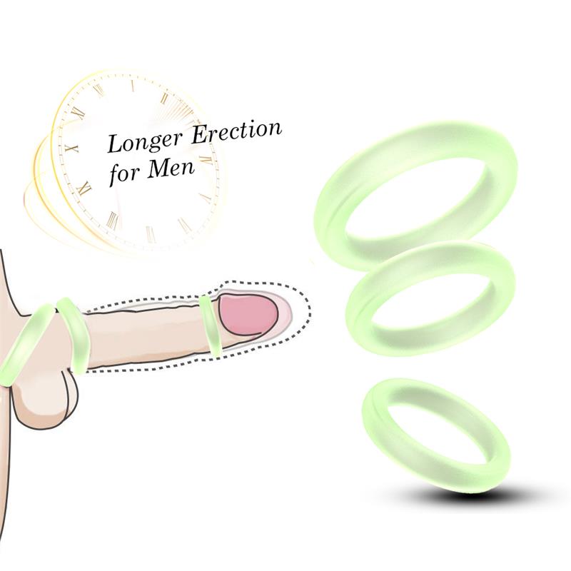 Set 3 Anillos para el Pene Brilla en la Oscuridad - Imagen 4