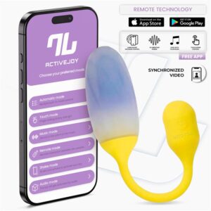NexEgg Huevo Vibrador Doble Capa Silicona App Amarillo/Púrpura