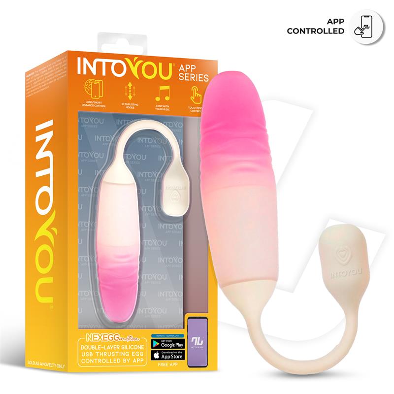 NexEgg Motion Huevo Vibrador con Thrusting App Beige/Rosa - Imagen 5