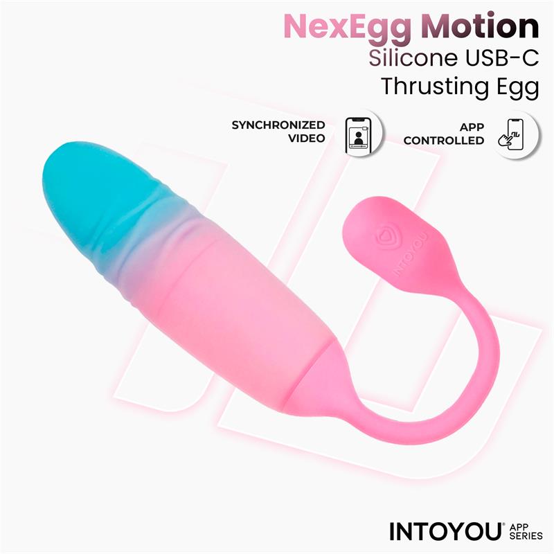 NexEgg Motion Huevo Vibrador con Thrusting App Rosa/Turquesa - Imagen 3