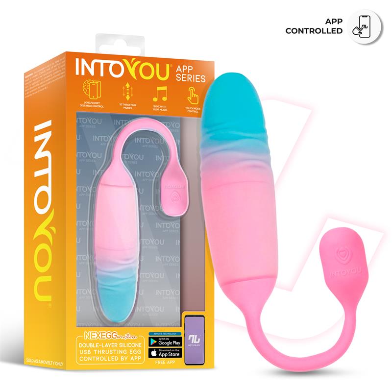 NexEgg Motion Huevo Vibrador con Thrusting App Rosa/Turquesa - Imagen 4
