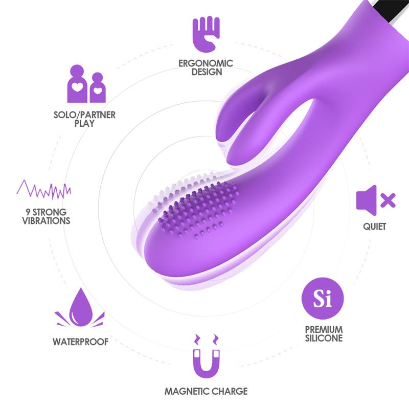Vibrador Conejito Flexible Púrpura - Imagen 6