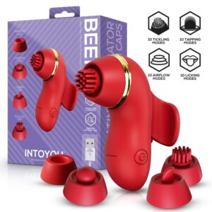 Beeny Estimulador con 4 Cabezales, Succión, Tapping, Tickling y Licking