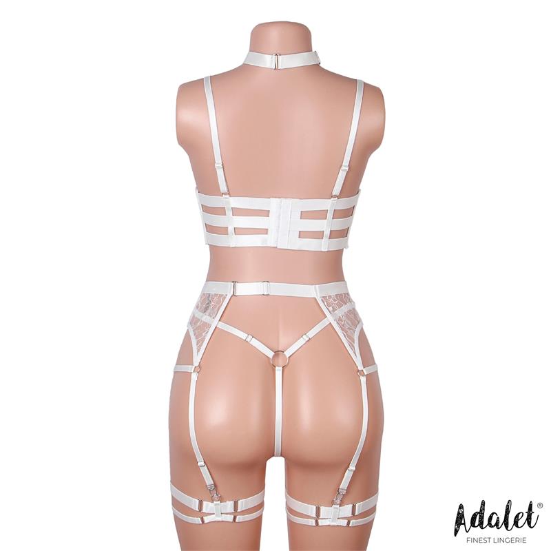 Hyacinth Set Sujetador, Tanga y Liguero Blanco - Imagen 2