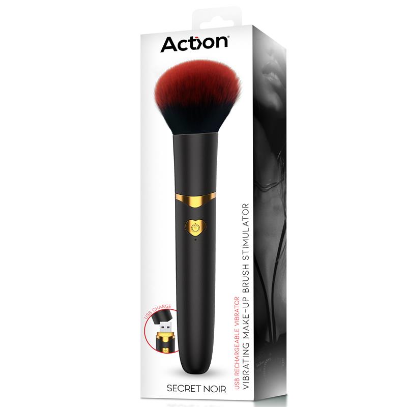 Secret Noir Estimulador Brocha de Maquillaje con Vibración Negro - Imagen 2