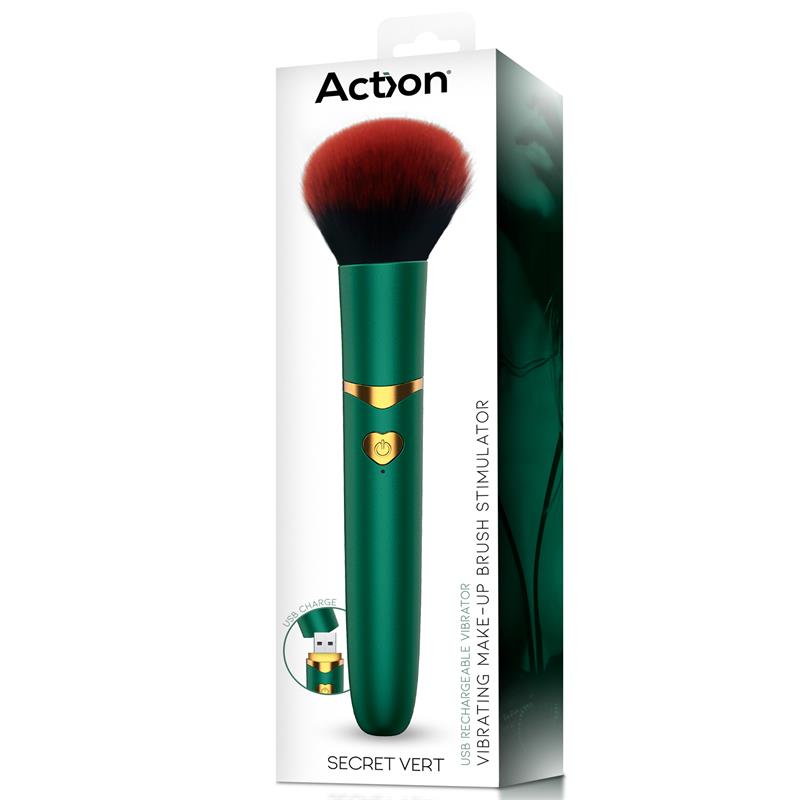 Secret Vert Estimulador Brocha de Maquillaje con Vibración Verde - Imagen 2