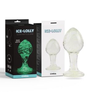 Glows kinky plug Anal de Cristal Brilla en la Oscuridad 3.8