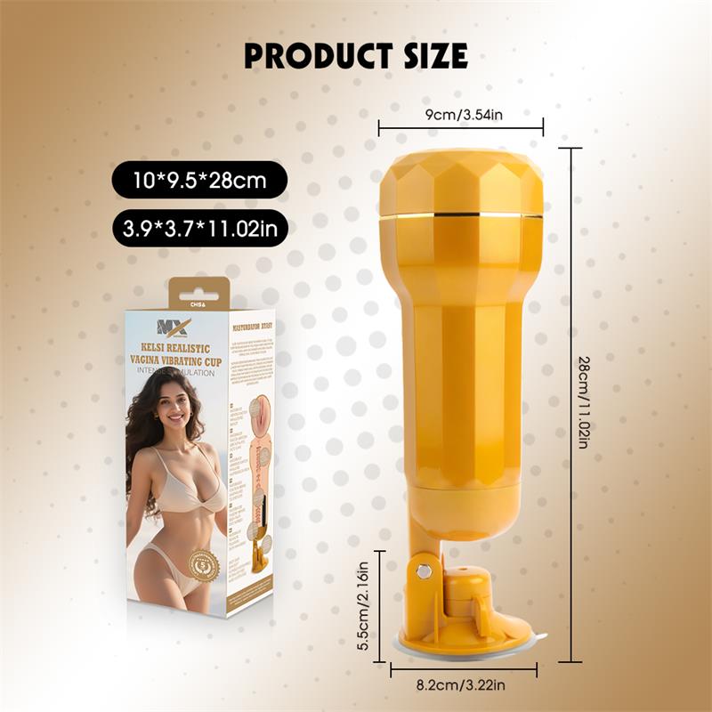 Kelsi Masturbador Vagina Realista con Vibración - Imagen 13
