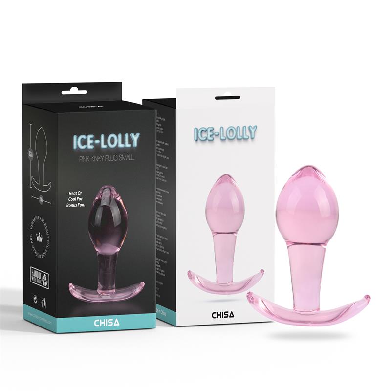 Pink Kinky plug Anal de Cristal Pequeño 3.2
