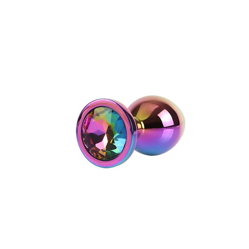 Rainbow Gem Plug Anal con Joya en la Base Talla M - Imagen 2