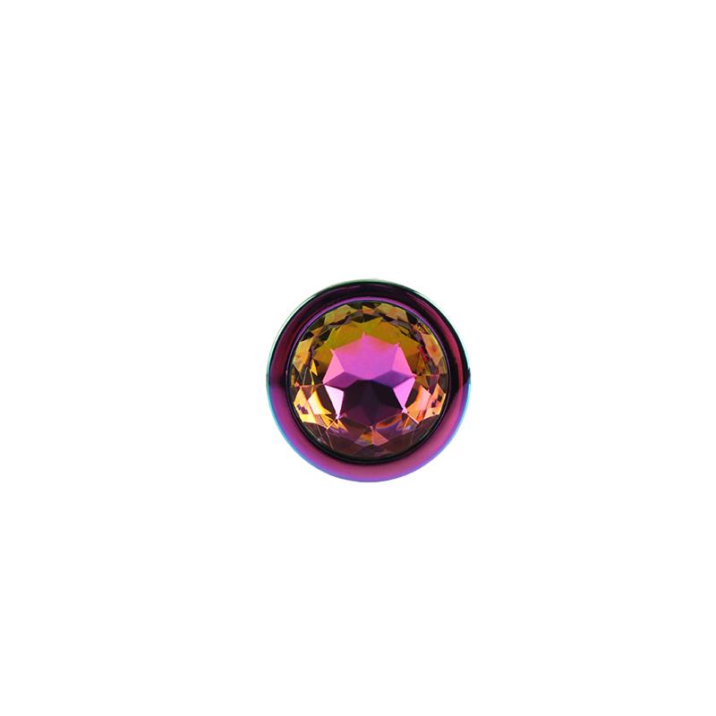 Rainbow Gem Plug Anal con Joya en la Base Talla M - Imagen 4