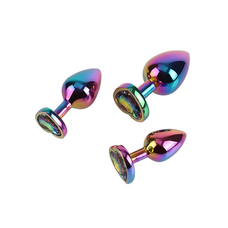 Rainbow Heart Set de 3 Plugs Anales - Imagen 3
