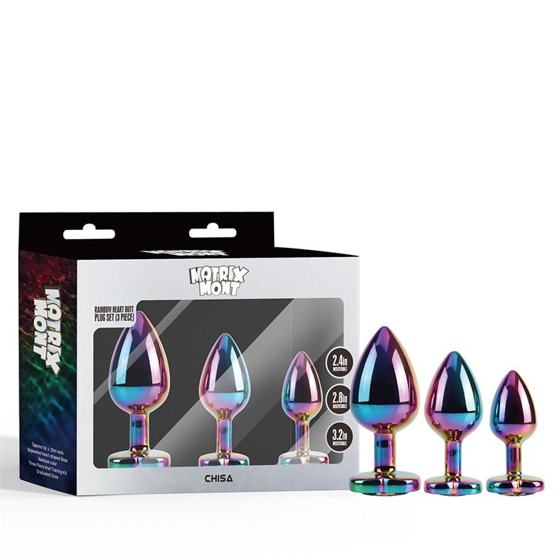 Rainbow Heart Set de 3 Plugs Anales - Imagen 5