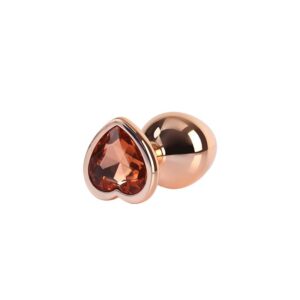 Rose Gold Heart Plug Anal Joya Corazón en el Base Talla M