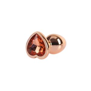 Rose Gold Heart Plug Anal Joya Corazon en la Base Talla S