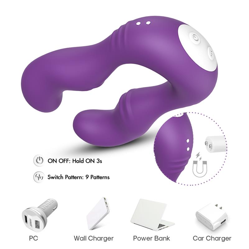 Vibrador Doble para Parejas Púrpura - Imagen 10