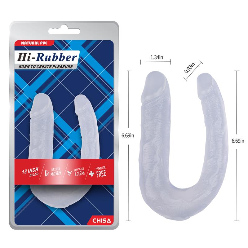Dildo Doble 13 - 17cm Transparente - Imagen 5