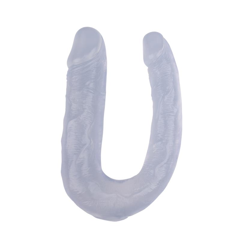 Dildo Doble 13 - 17cm Transparente