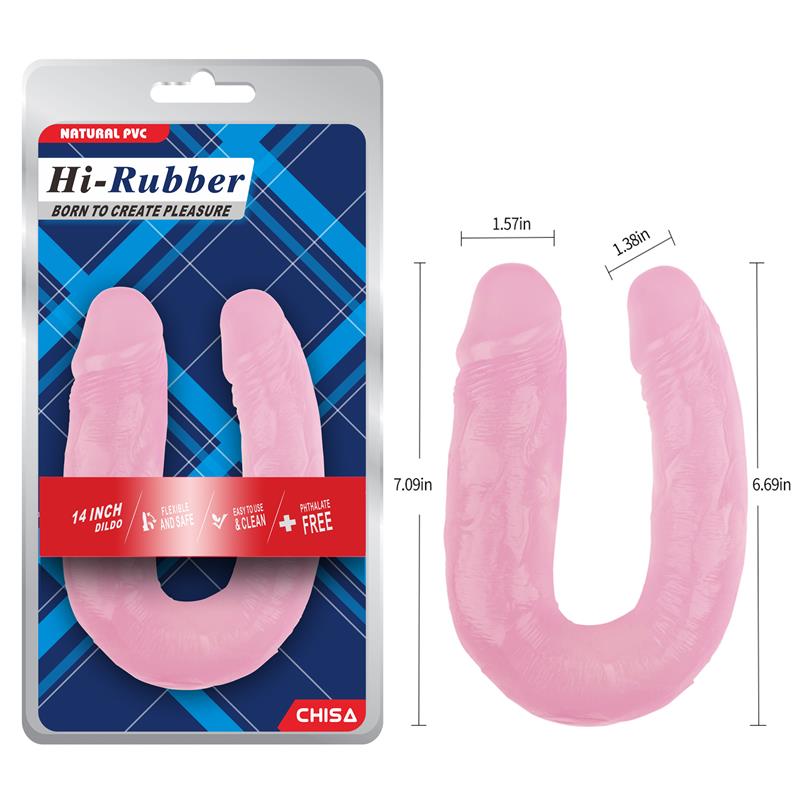Dildo Doble 14 - 18cm Rosa - Imagen 2