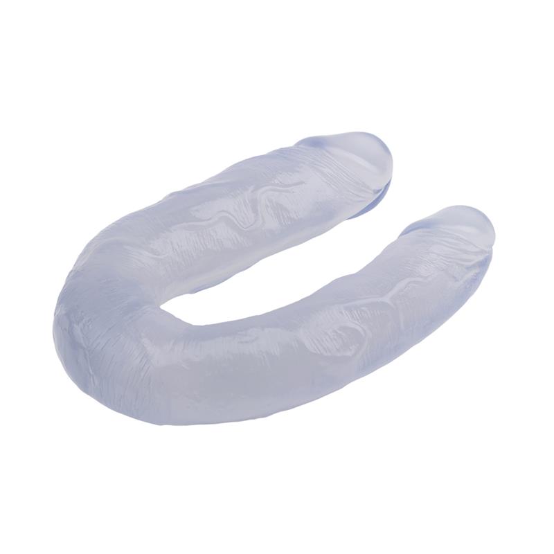 Dildo Doble 14 - 18cm Transparente - Imagen 3