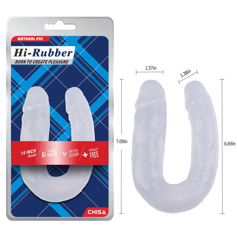 Dildo Doble 14 - 18cm Transparente - Imagen 4