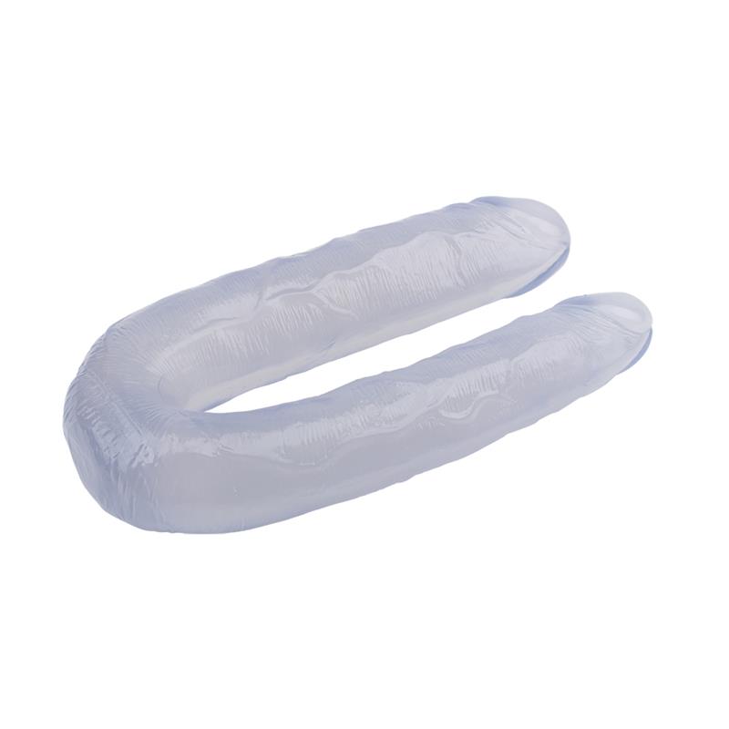 Dildo doble 17.7 - 22.5cm Transparente - Imagen 4