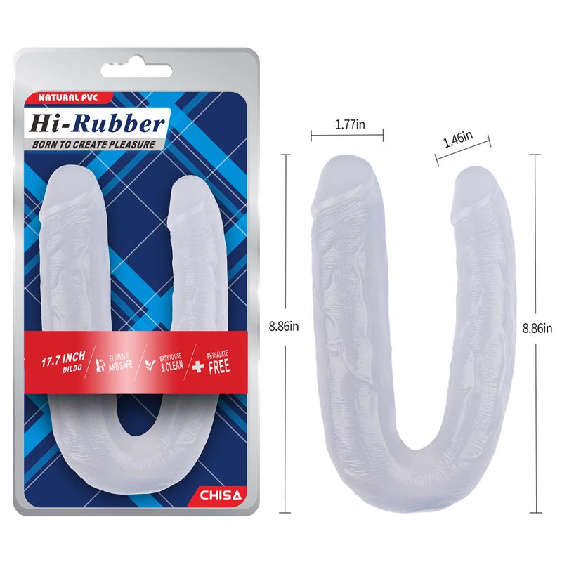 Dildo doble 17.7 - 22.5cm Transparente - Imagen 5