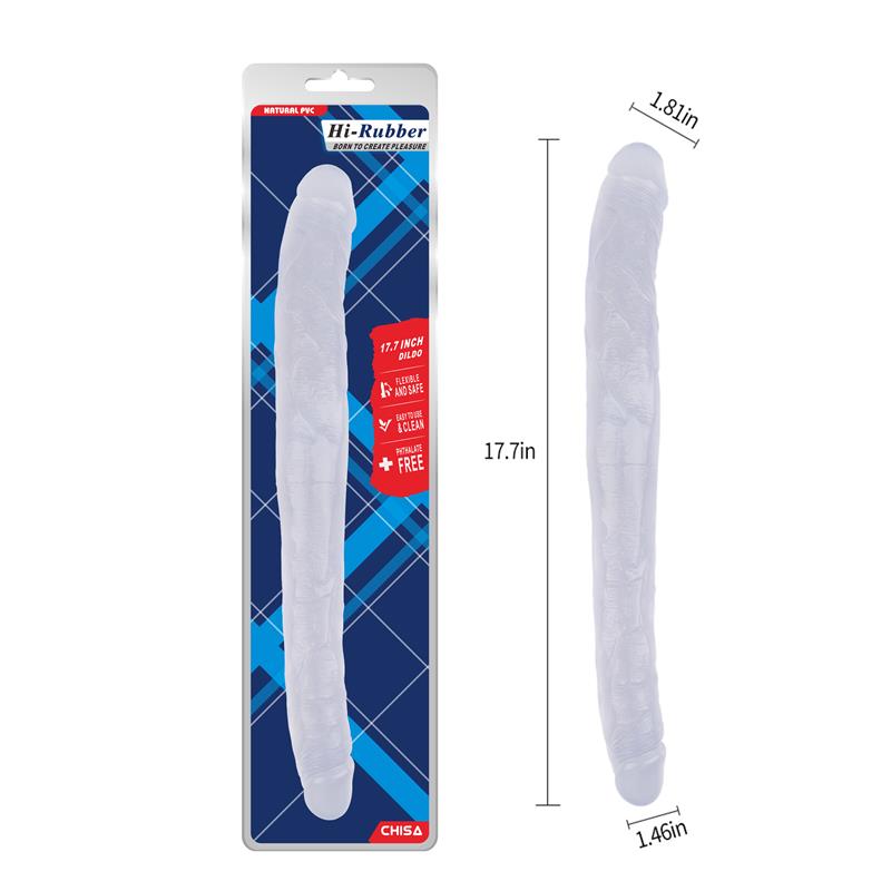 Dildo doble 17.8 - 45cm Transparente - Imagen 5