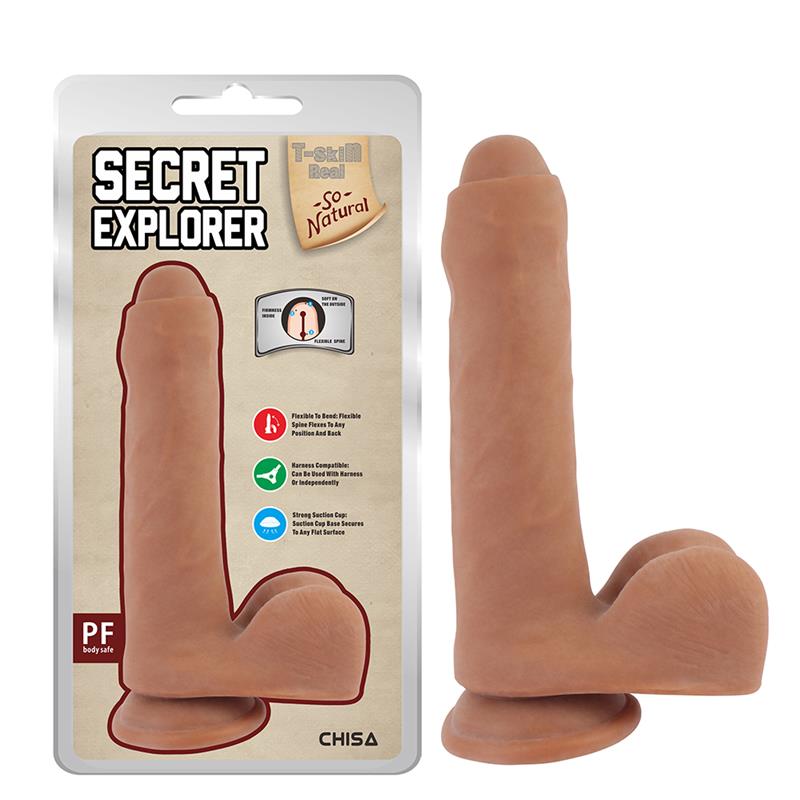 Secret Explorer Dildo dual Density Bronceado 20cm - Imagen 3