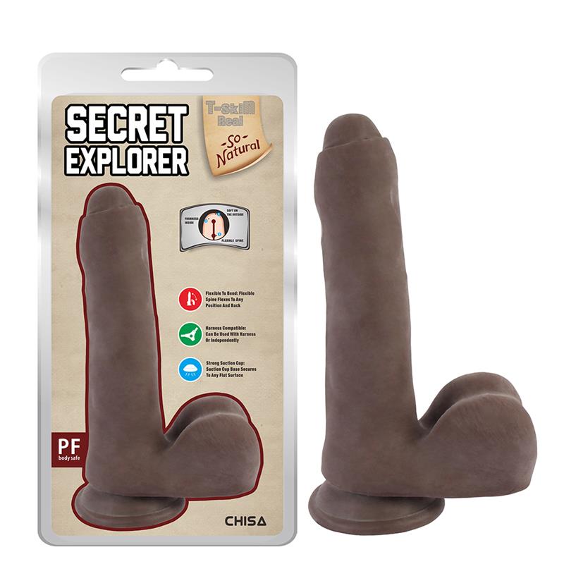 Secret Explorer Dildo Dual Density Marrón 20cm - Imagen 3