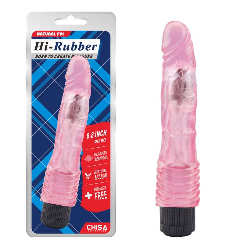 Vibrador Hi Rubber Rosa 21.7 cm-8,8 - Imagen 2